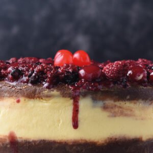 Cheesecake de chocolate blanco y frutos rojos
